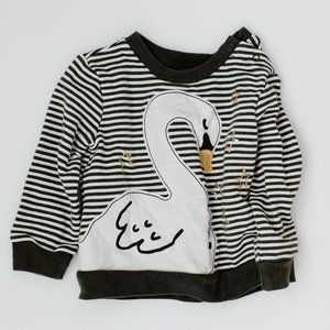 Cat & Jack Girls Striped Swan Sweatshirt